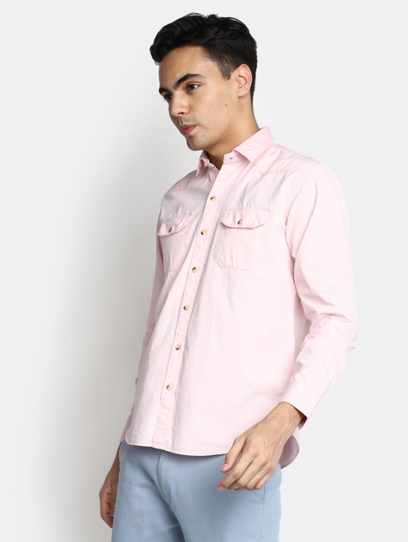 pink solid casual shirt - 20562454 -  Standard Image - 1