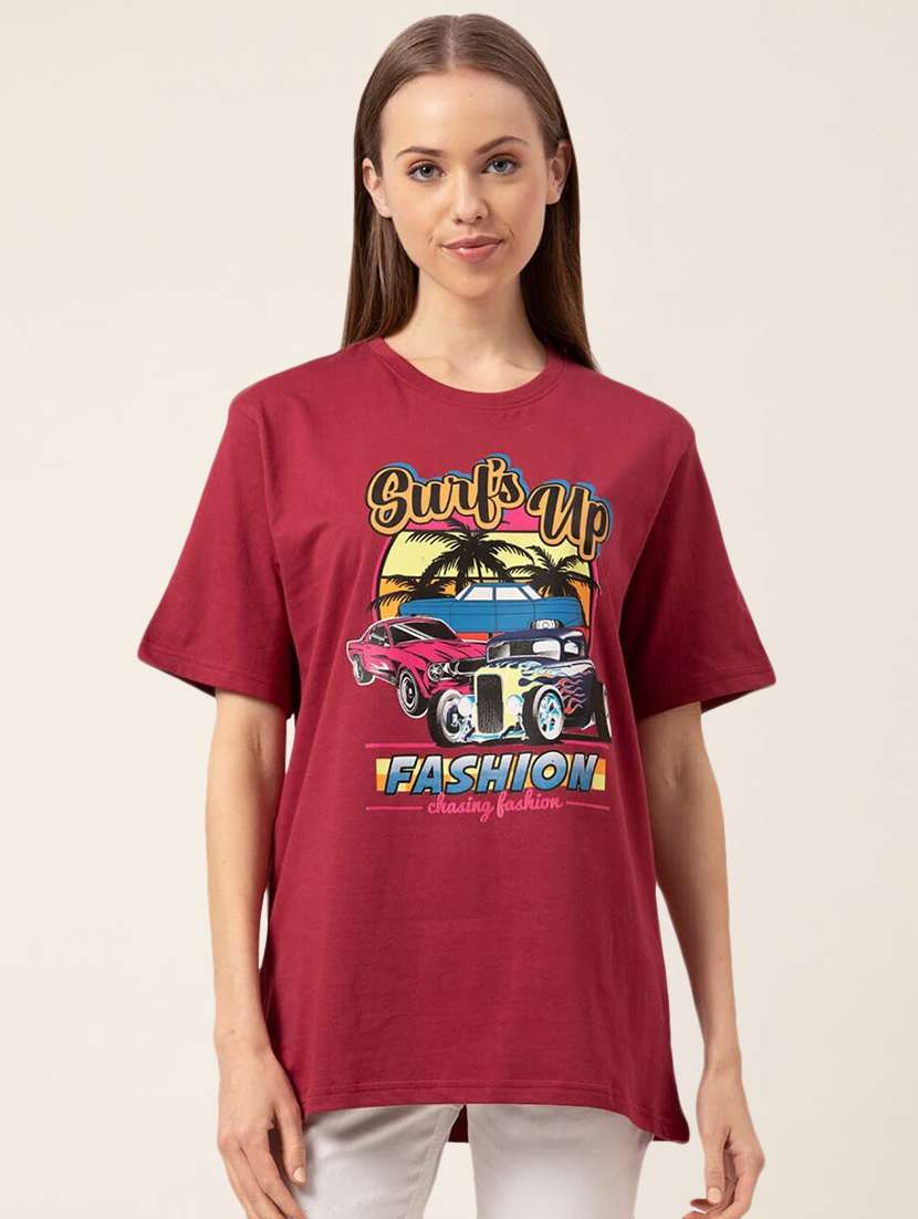 women's front print crew neck t-shirt