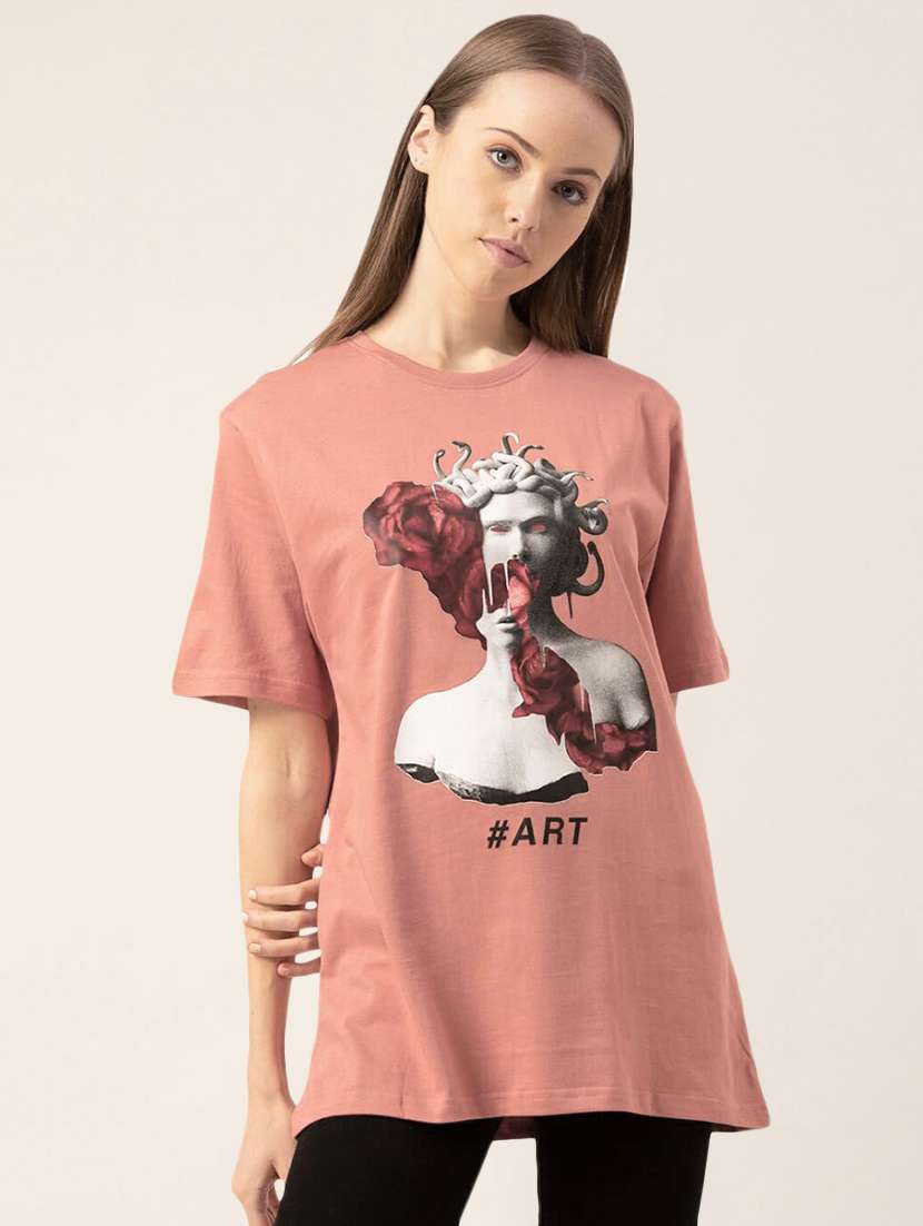 women's front print crew neck t-shirt