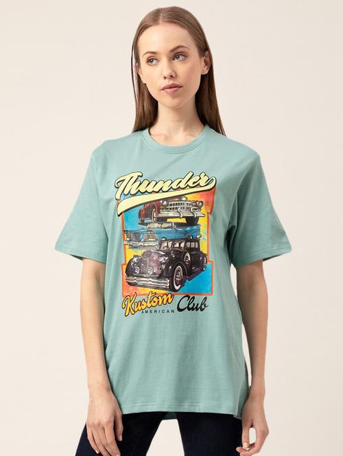 women's front print round neck t-shirt - 20562586 -  Standard Image - 0