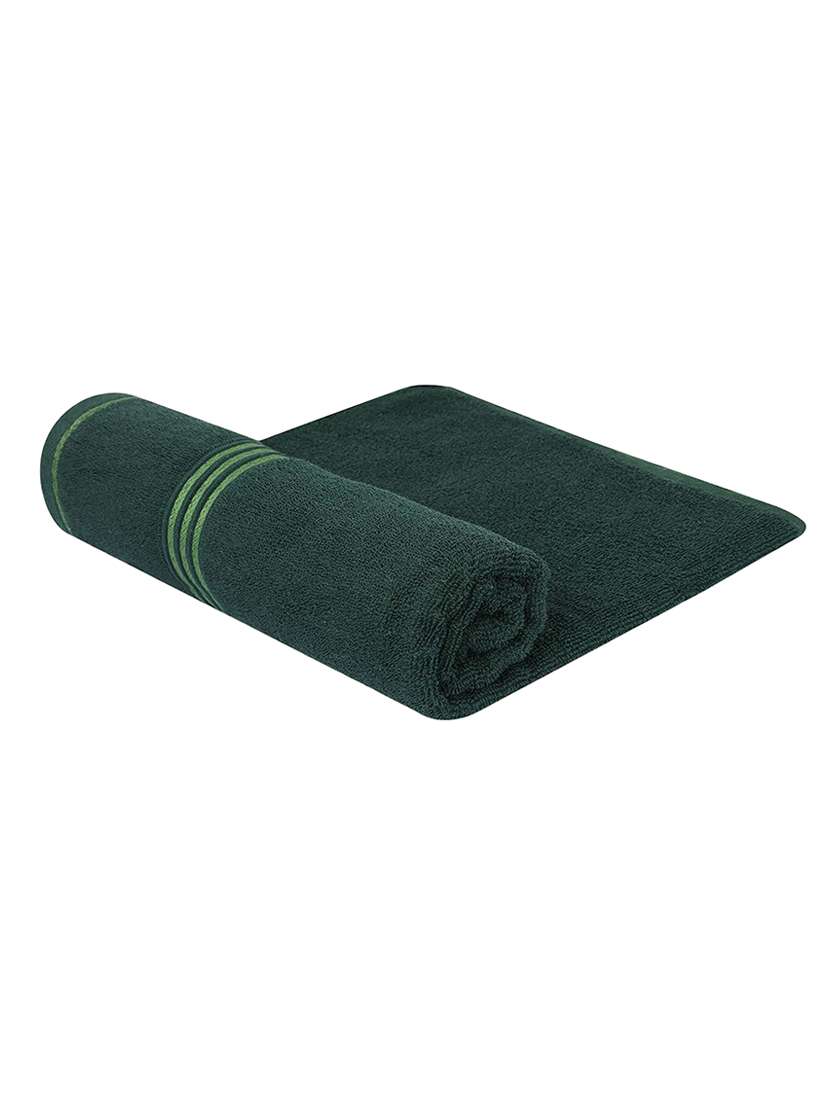 green striped detail cotton bath towel - 20562830 -  Standard Image - 1
