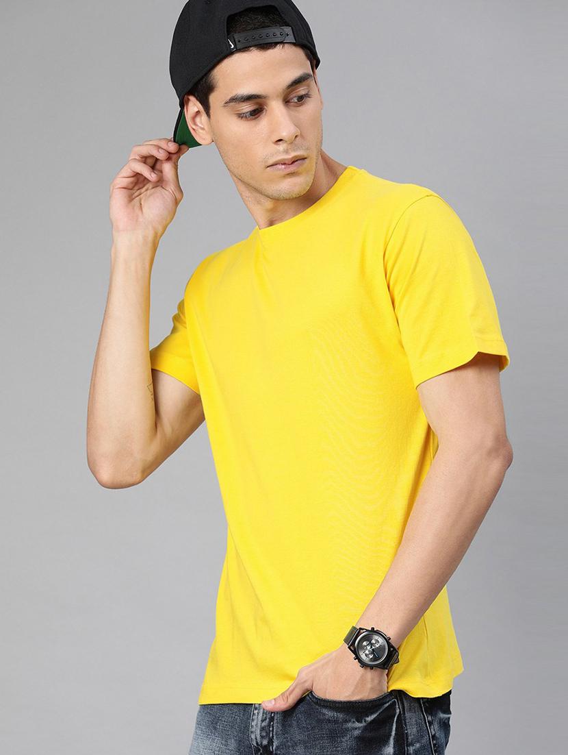 men round neck solid plain t-shirt - 20563347 -  Standard Image - 1