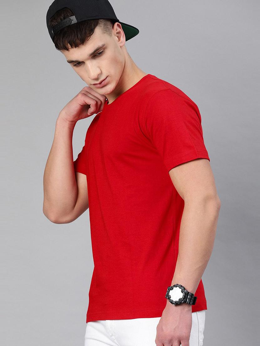 men round neck solid plain t-shirt - 20563405 - Standard Image - 1