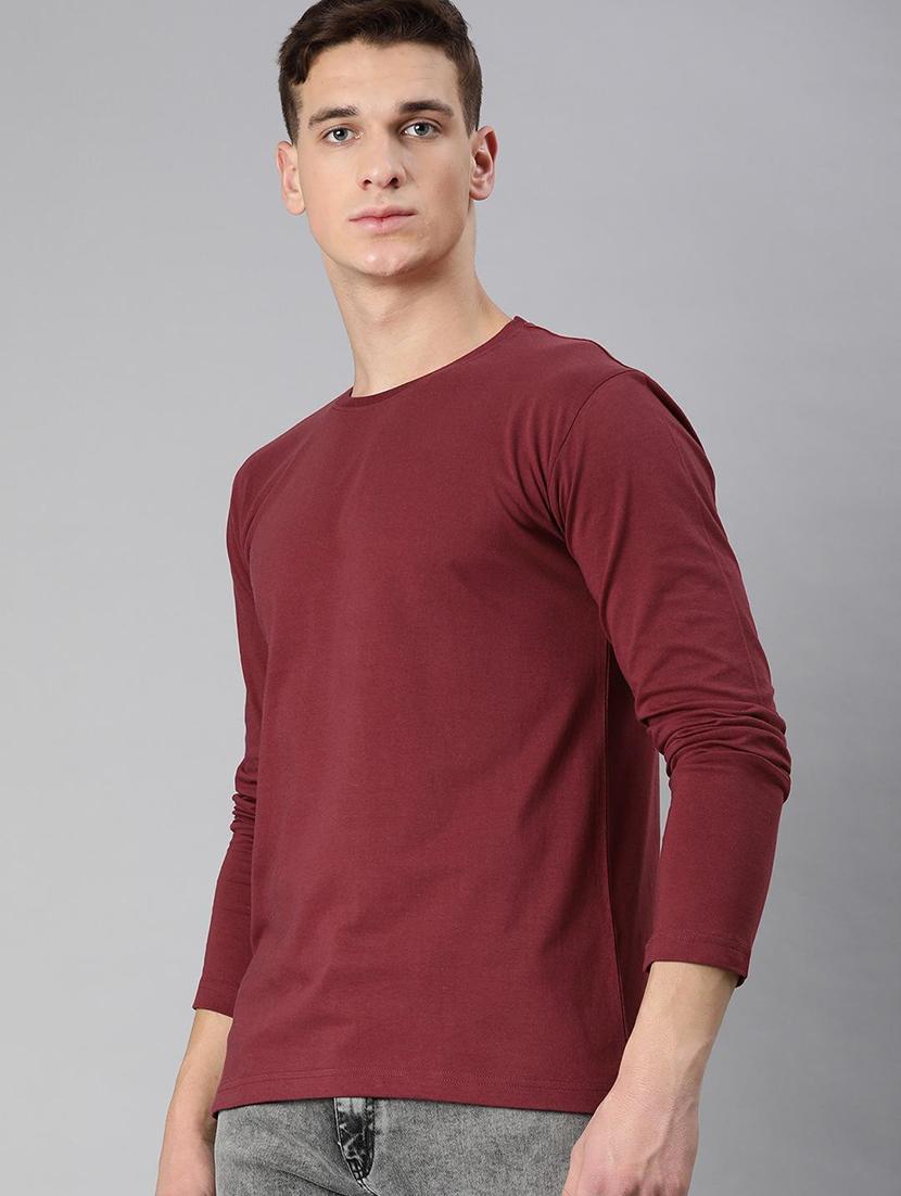 men round neck solid plain t-shirt - 20563566 - Standard Image - 1
