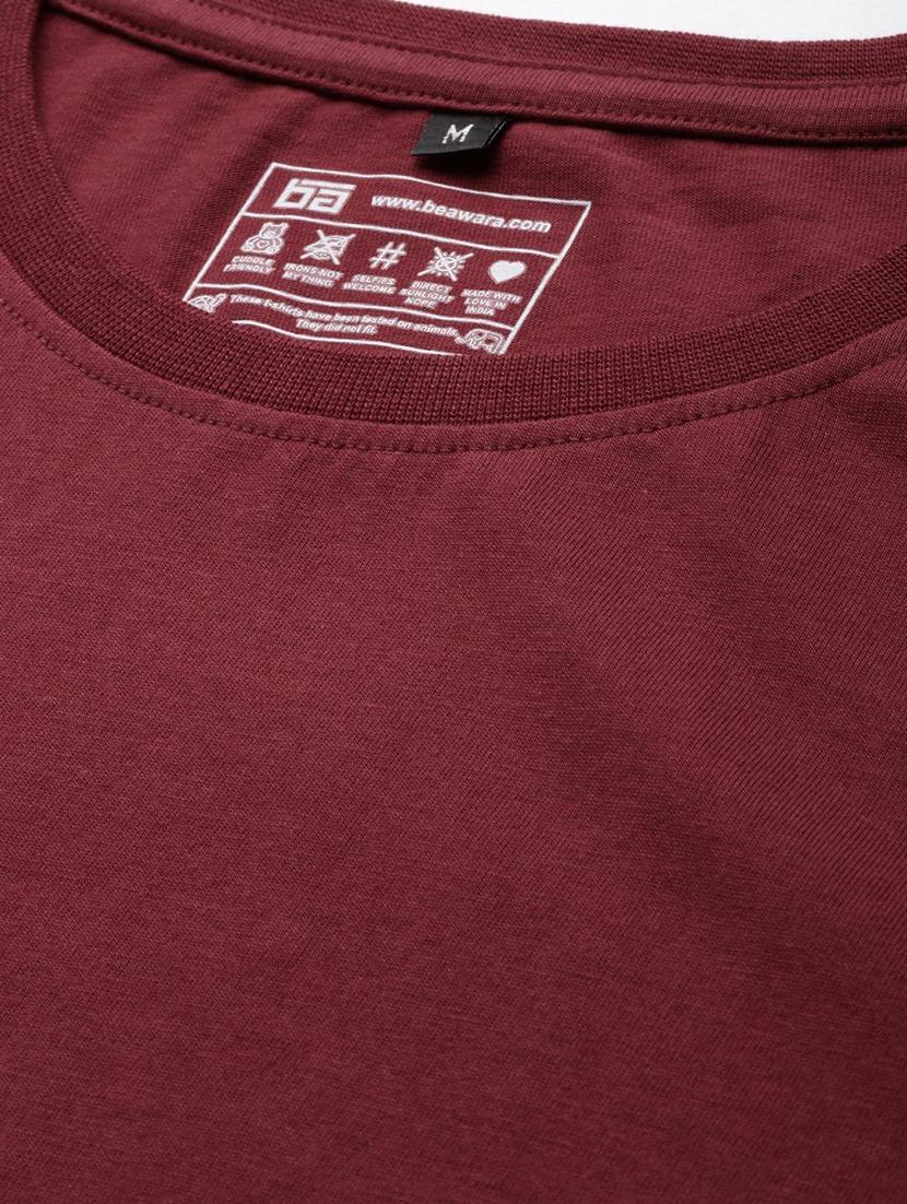 men round neck solid plain t-shirt - 20563566 - Standard Image - 4