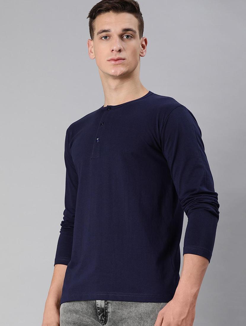 men long sleeved solid plain t-shirt - 20563588 - Standard Image - 1