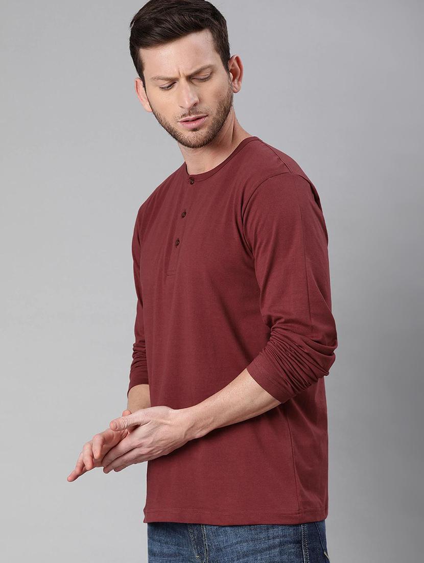 men long sleeved solid plain t-shirt - 20563590 - Standard Image - 1