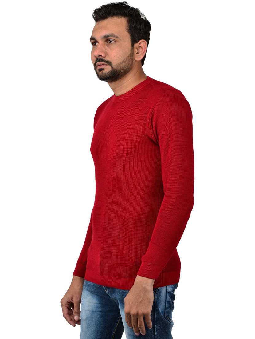 red solid long sleeve pullover - 20564478 -  Standard Image - 1