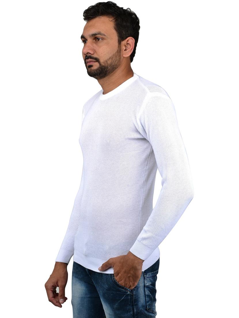 white solid long sleeve pullover - 20564479 -  Standard Image - 1
