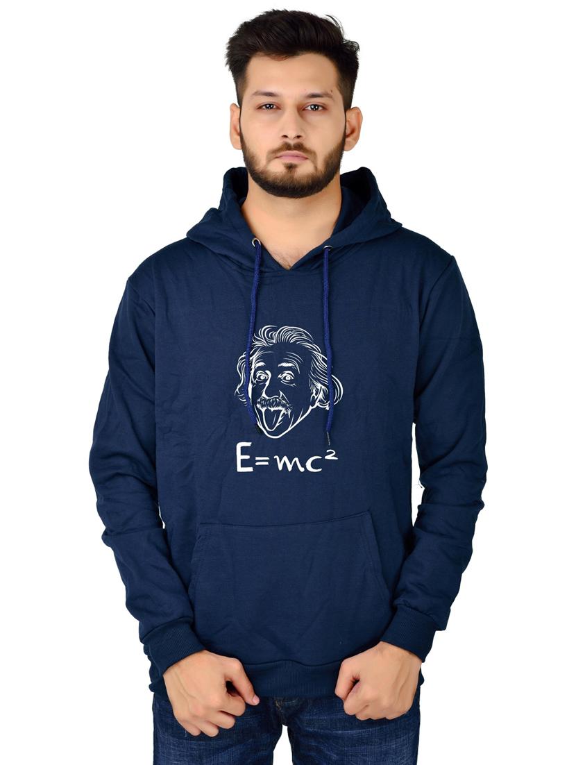 men front print hooded sweatshirt
