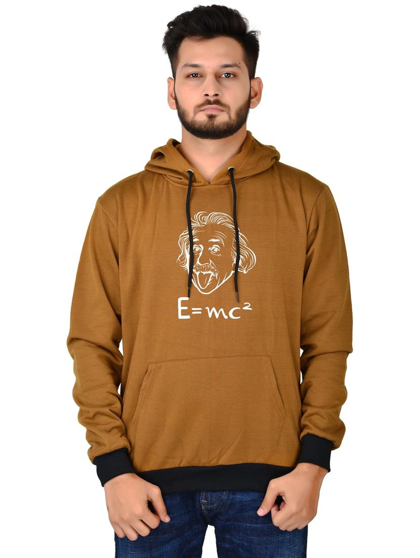 men front print hooded sweatshirt