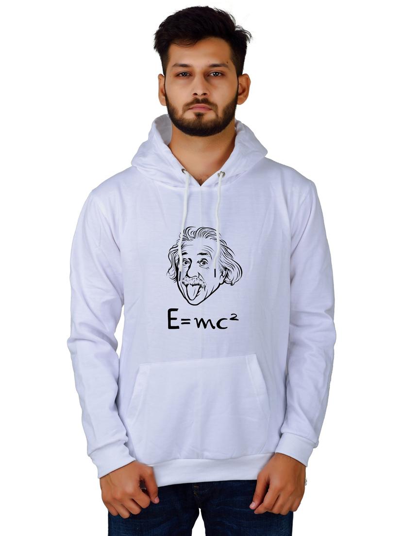 men front print hooded sweatshirt