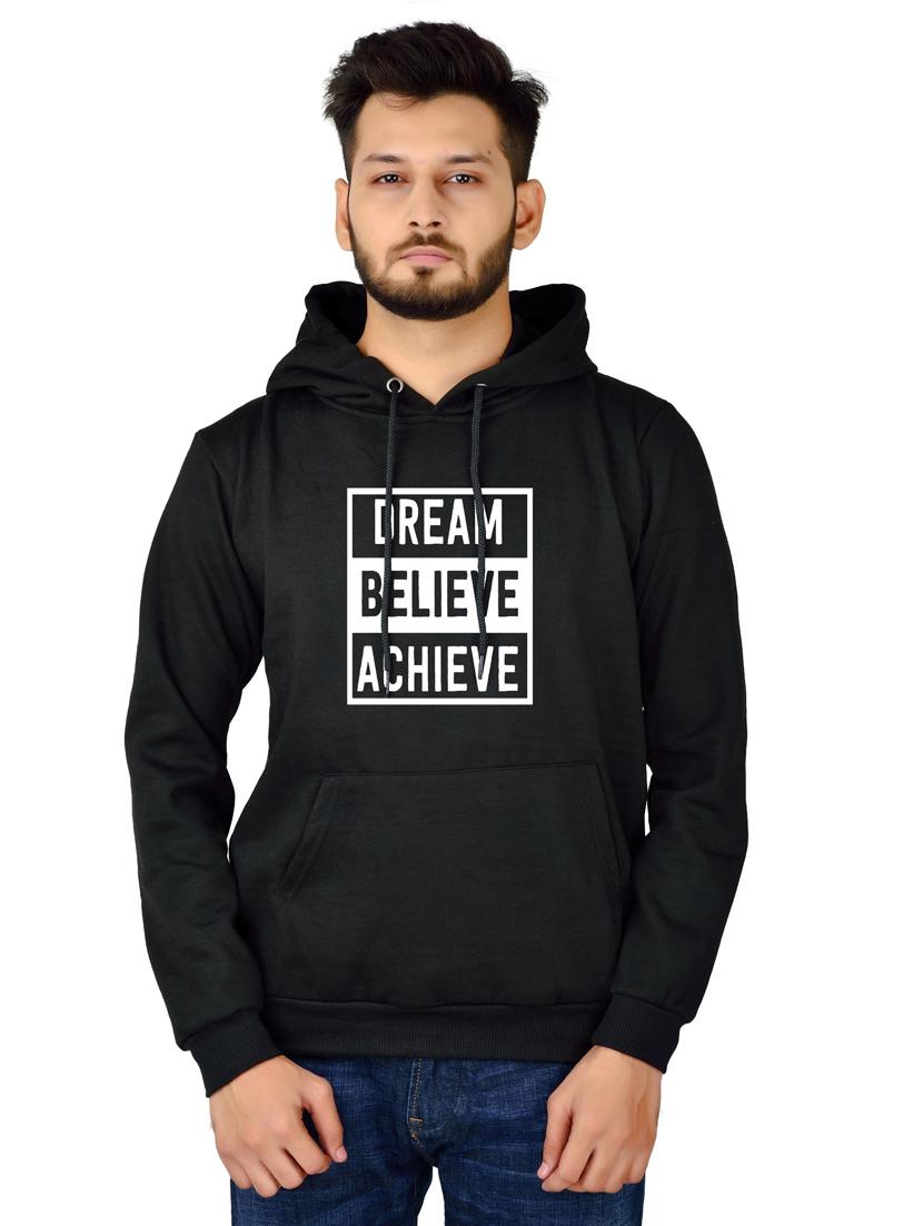 men black typographic hooded sweatshirt - 20564679 - Standard Image - 1