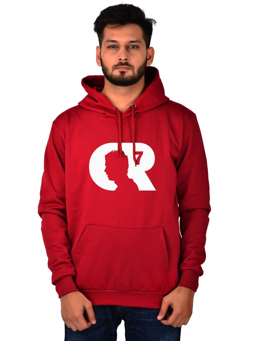 men maroon graphic hooded sweatshirt - 20564687 - Standard Image - 1