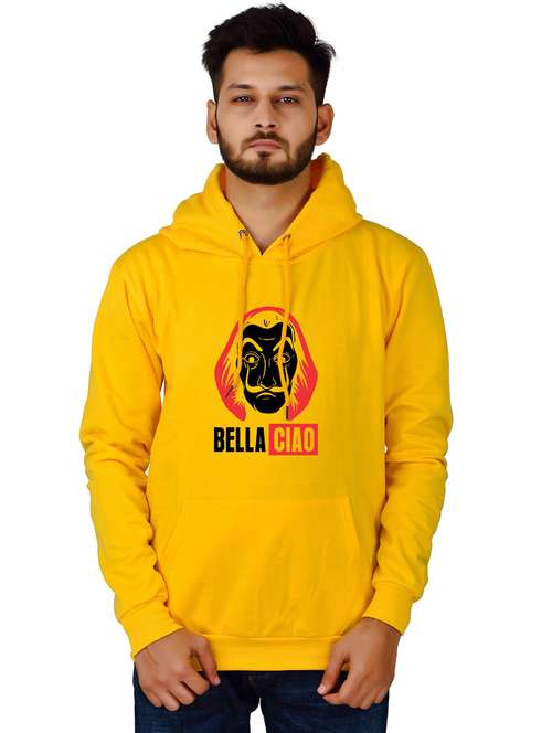 men yellow graphic hooded sweatshirt - 20564760 - Standard Image - 0