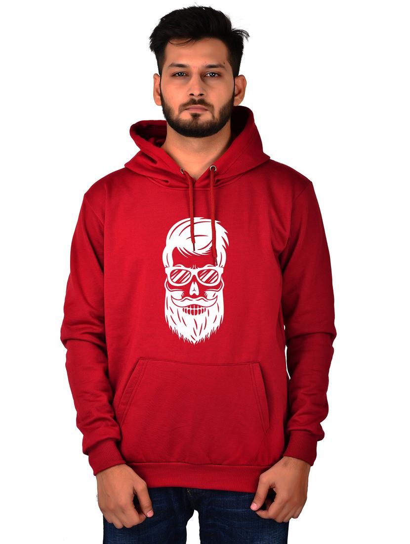 men maroon graphic hooded sweatshirt - 20564775 - Standard Image - 1