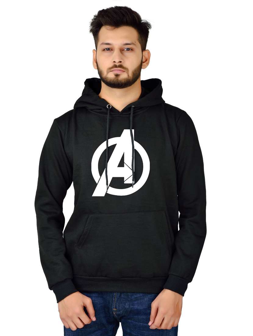 men black typographic hooded sweatshirt - 20564789 - Standard Image - 1