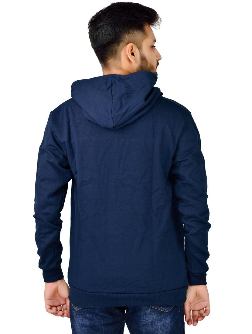 men navy blue typographic hooded sweatshirt - 20564791 - Standard Image - 1
