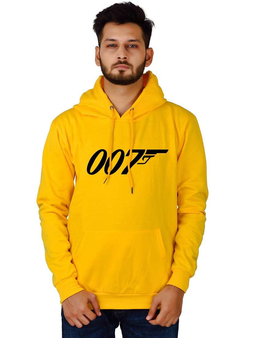 men yellow typographic hooded sweatshirt - 20564796 - Zoom Image - 0
