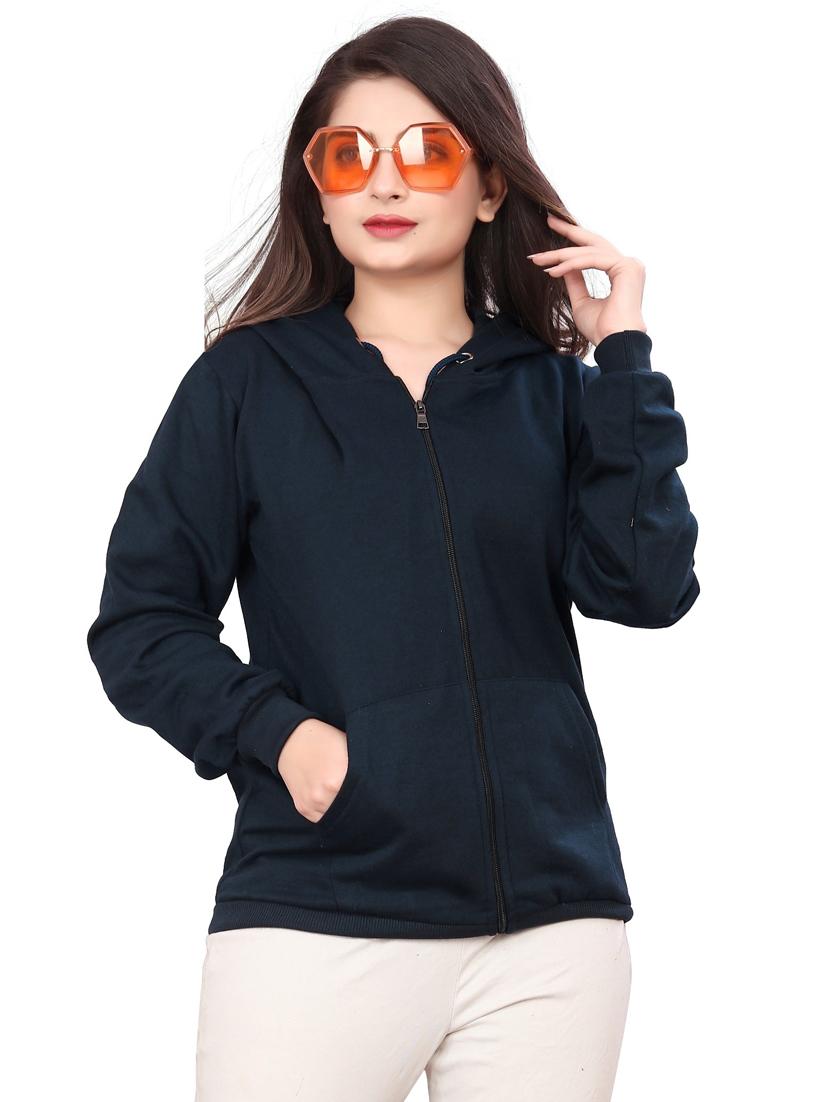 navy blue long sleeve hooded sweatshirt - 20564804 - Zoom Image - 0