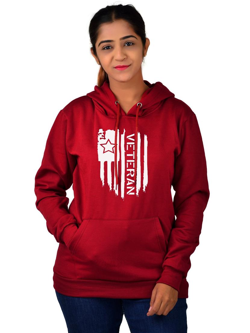 maroon long sleeve hooded sweatshirt - 20564806 -  Standard Image - 1