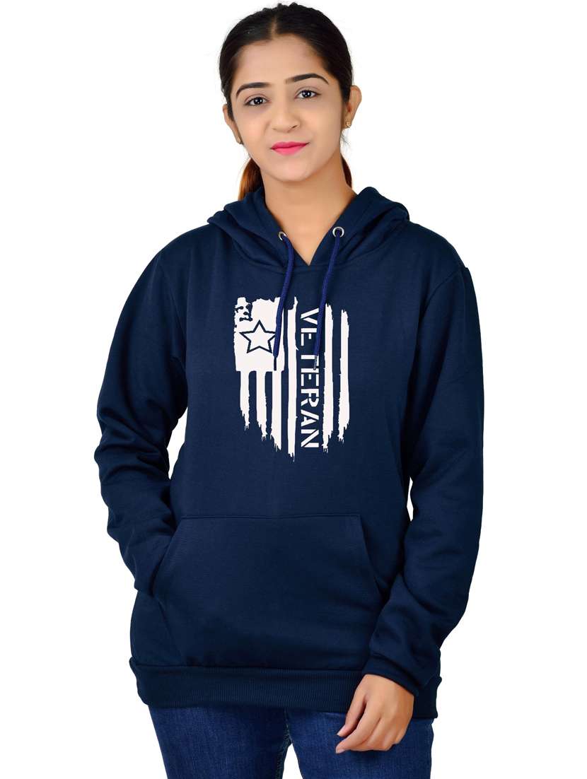 navy blue long sleeve hooded sweatshirt - 20564816 -  Standard Image - 1