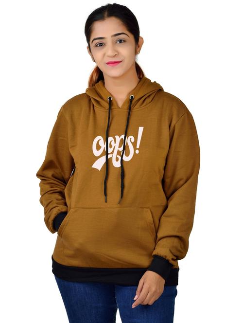 brown long sleeve hooded sweatshirt - 20564863 - Standard Image - 0