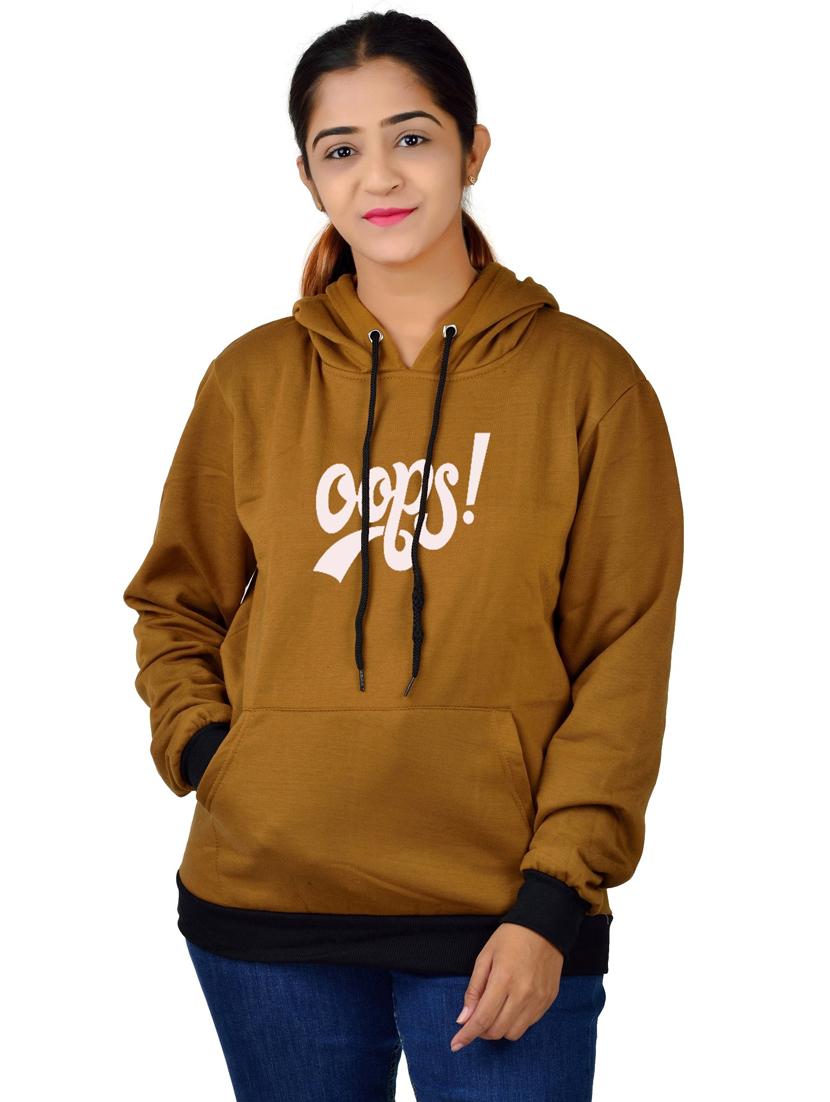brown long sleeve hooded sweatshirt - 20564863 - Standard Image - 1