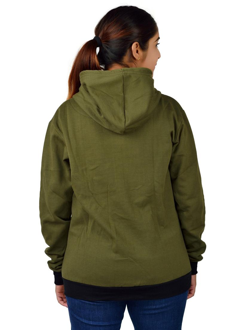 olive long sleeve hooded sweatshirt - 20564910 - Standard Image - 1