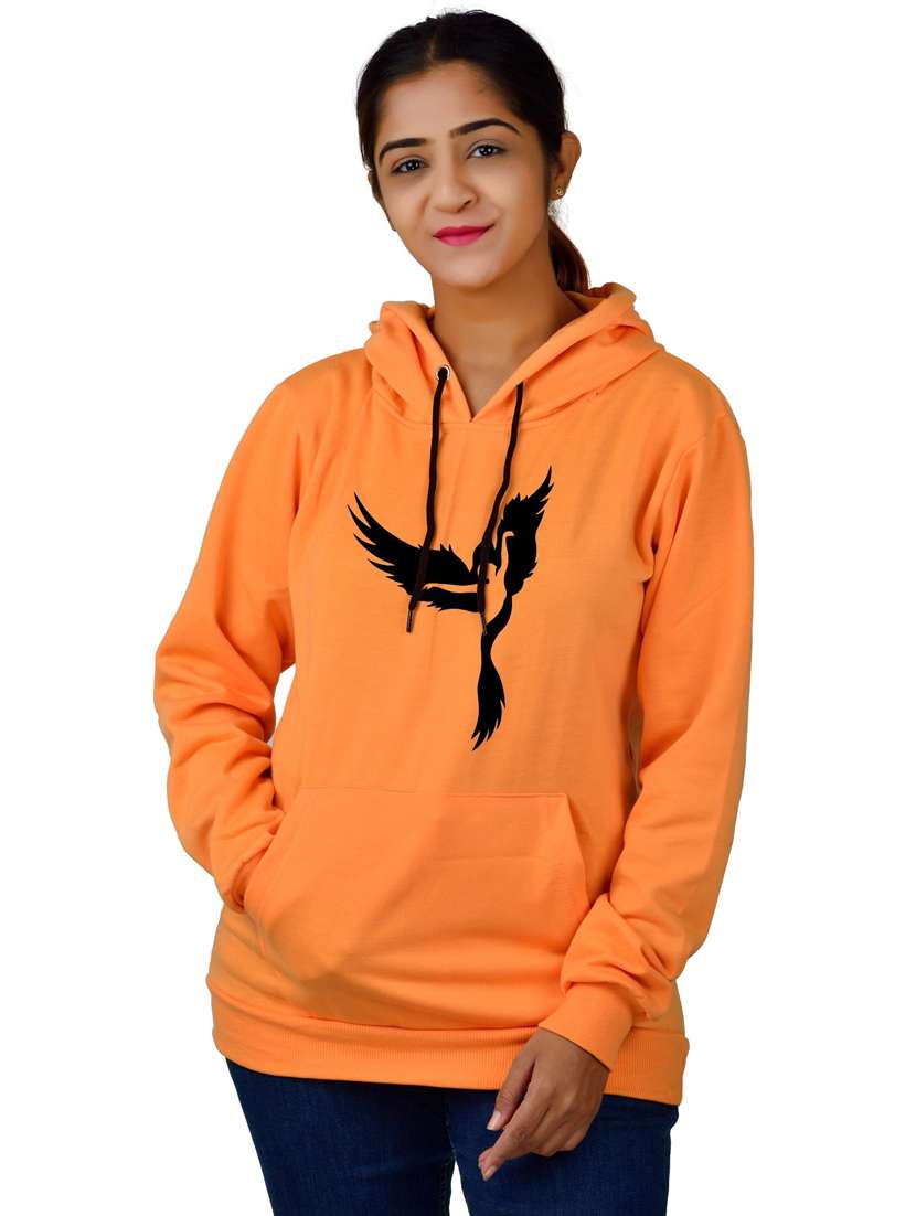 orange long sleeve hooded sweatshirt - 20564941 -  Standard Image - 1