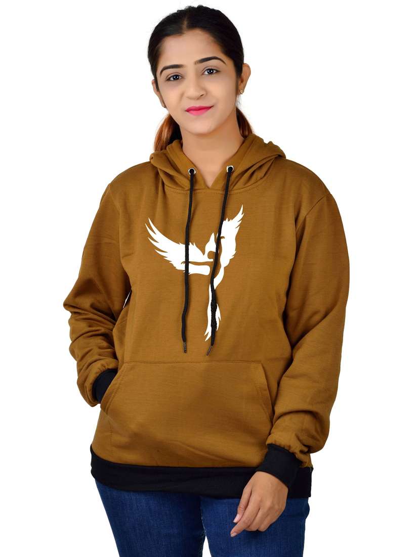 brown long sleeve hooded sweatshirt - 20564944 -  Standard Image - 1