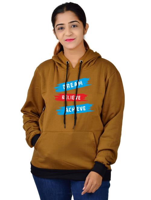 brown long sleeve hooded sweatshirt - 20564949 - Standard Image - 0