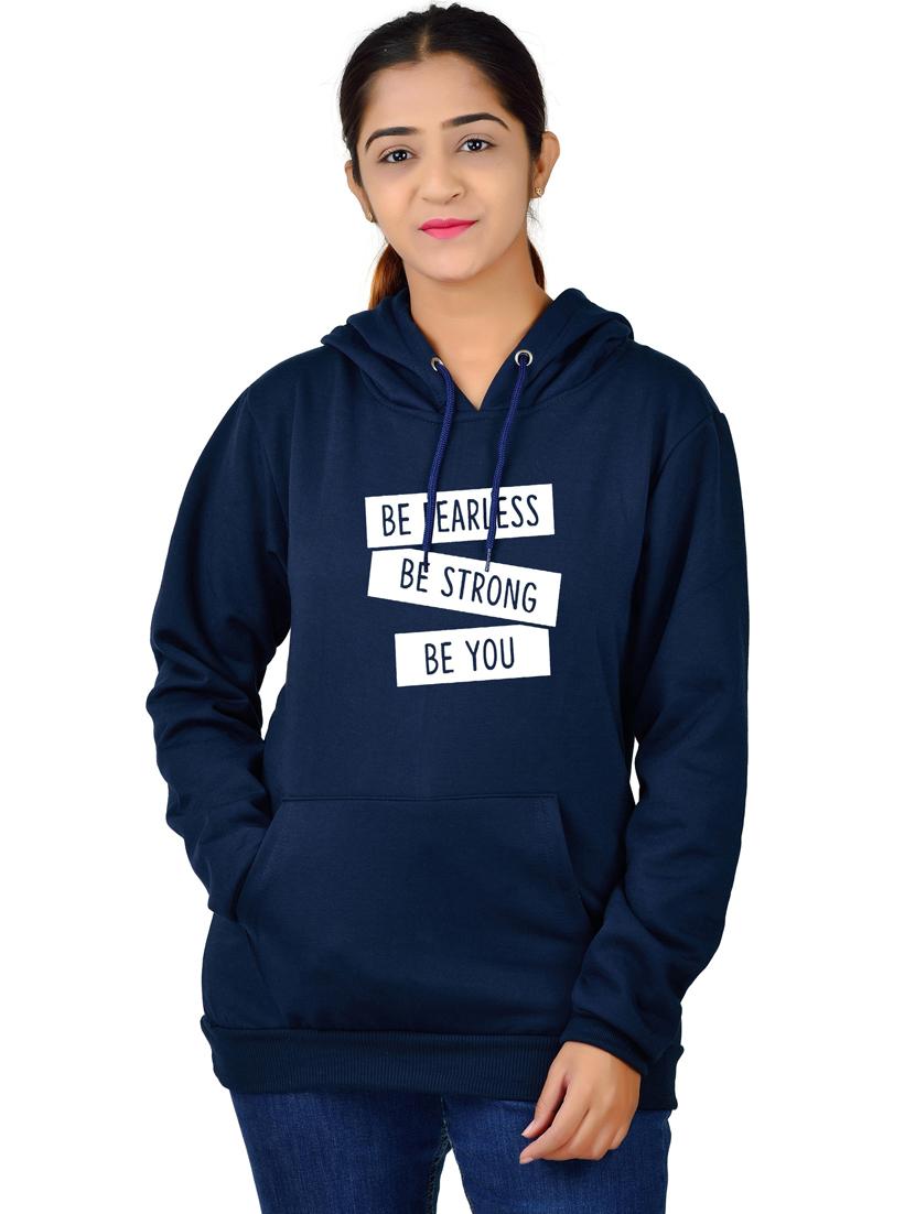 navy blue long sleeve hooded sweatshirt - 20564967 - Zoom Image - 0
