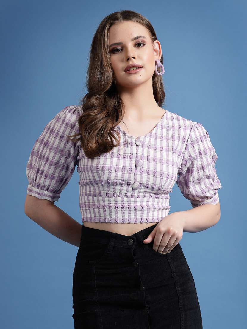 lavender polyester crop top