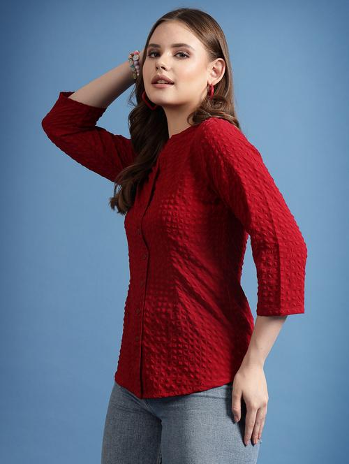 red polyester regular shirt - 20565025 -  Standard Image - 0