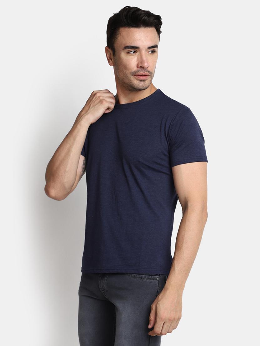 navy blue cotton regular t-shirt - 20565237 - Standard Image - 1