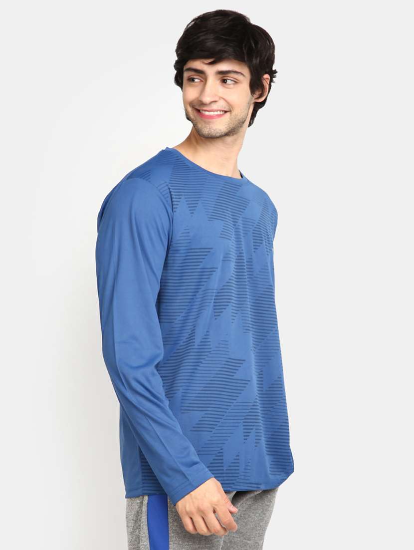 blue cotton all over print tshirt - 20565239 -  Standard Image - 1