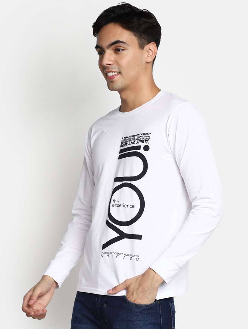 white cotton placement print tshirt - 20565259 -  Standard Image - 1