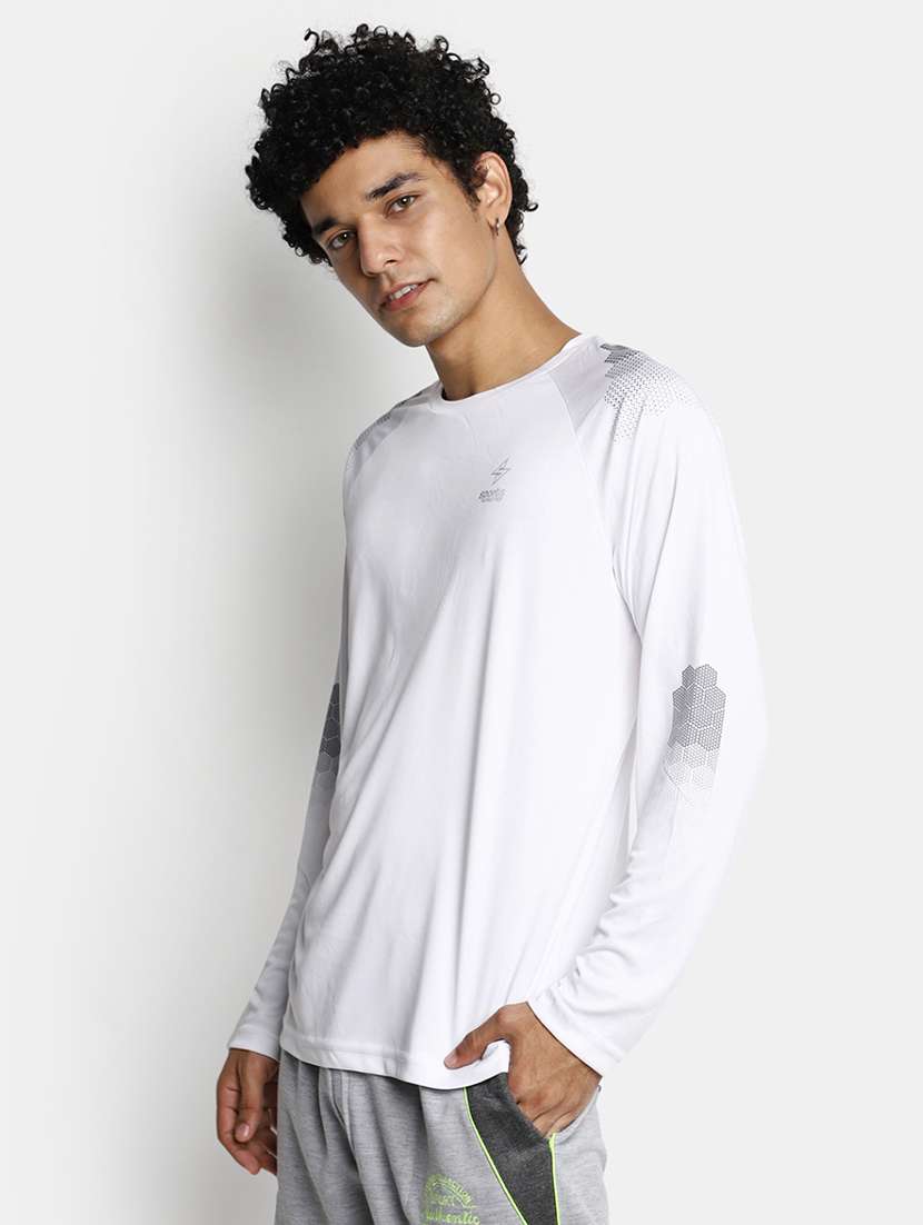 white cotton placement print tshirt - 20565297 -  Standard Image - 1