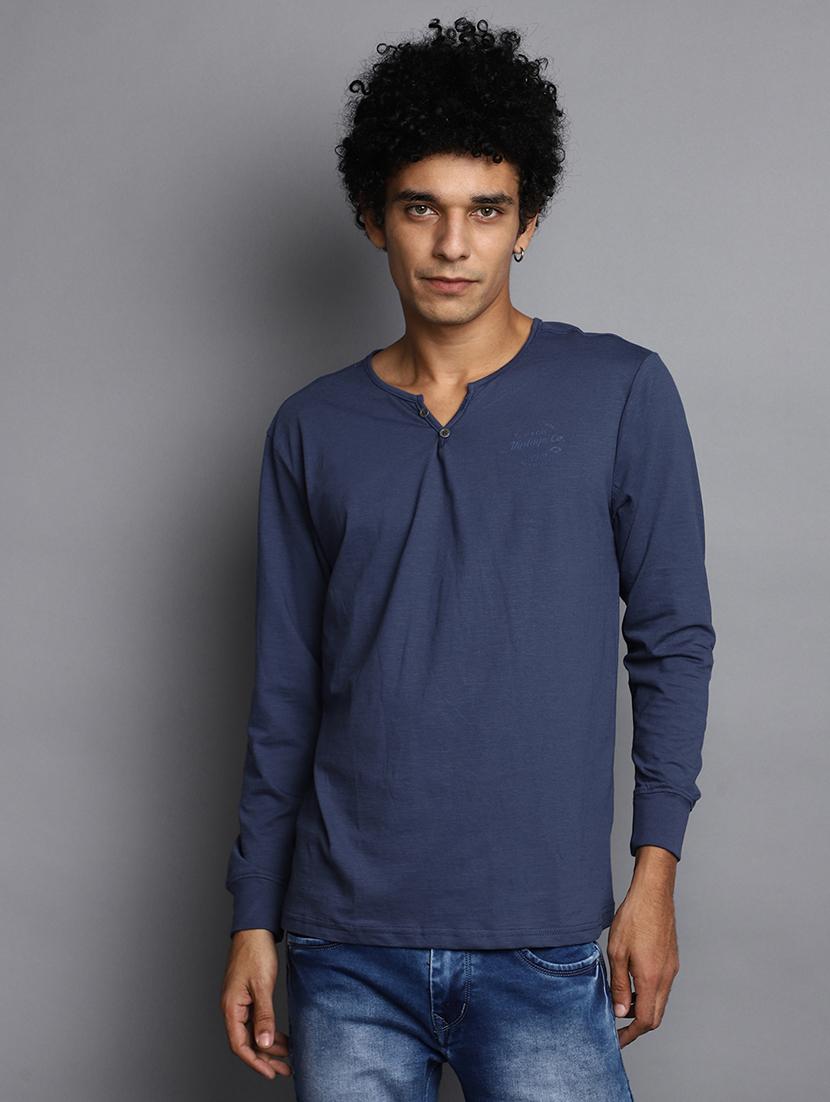 blue cotton plain tshirt - 20565306 - Zoom Image - 0