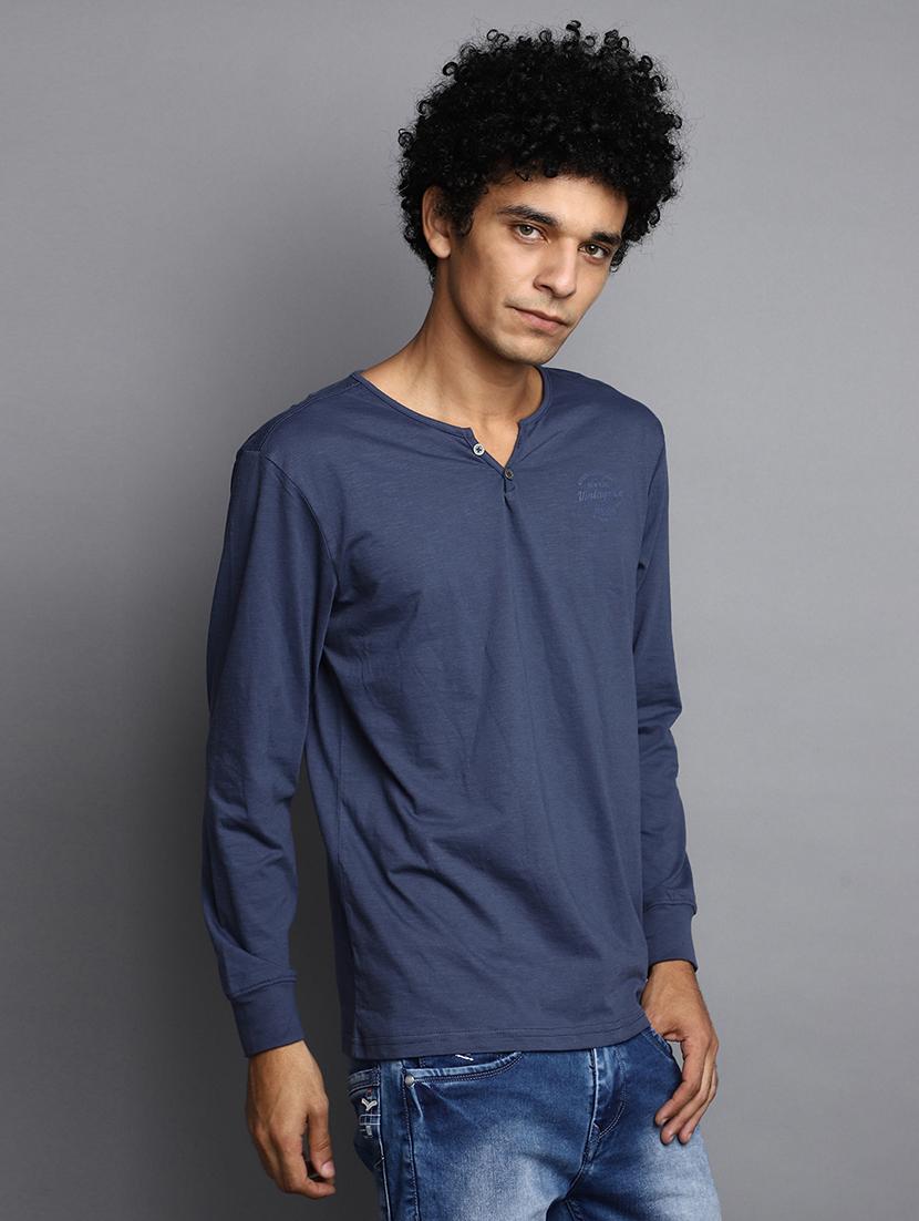 blue cotton plain tshirt - 20565306 - Standard Image - 1