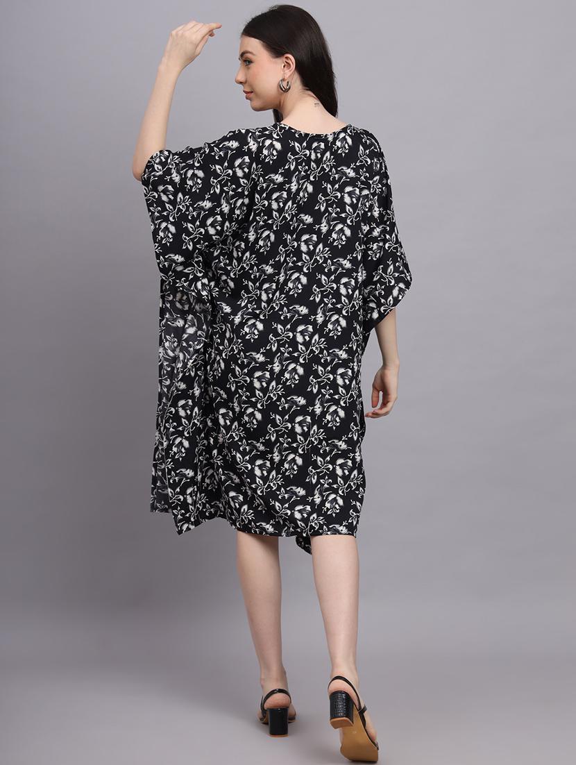 black floral printed kaftan dress - 20565729 - Standard Image - 4