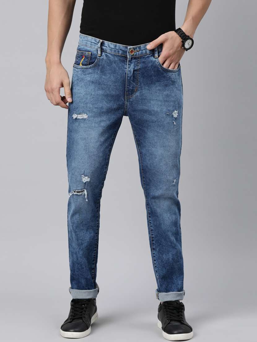 mens slim fit distressed jeans