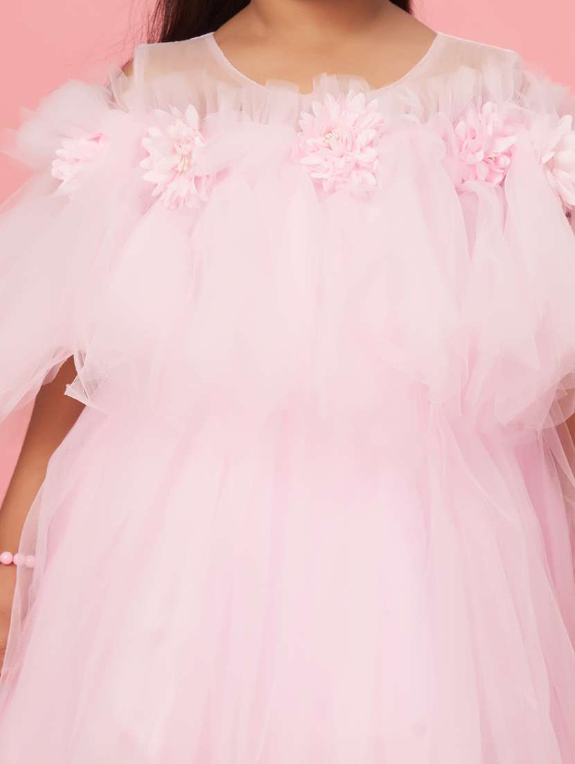 women round neck self-design frock - 20567769 -  Standard Image - 4