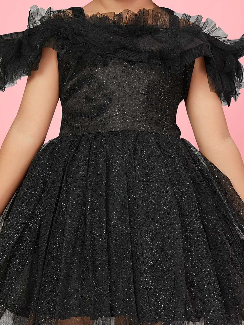 girls round neck self-design frock - 20567840 -  Standard Image - 4