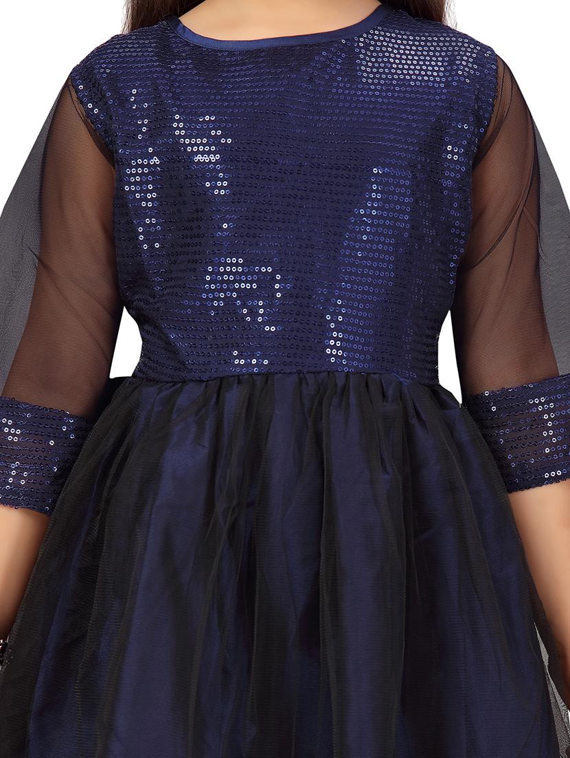 girls round neck three quarter sleeves frock - 20568294 - Standard Image - 4