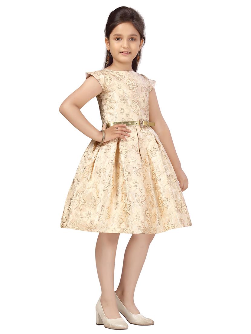 girls round neck cape sleeves frock - 20568296 -  Standard Image - 1