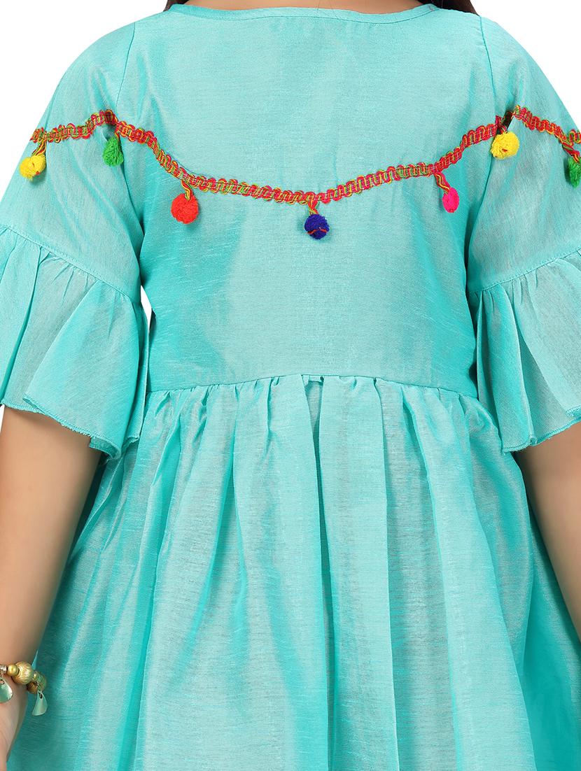 girls solid round neck frock - 20568311 - Standard Image - 4