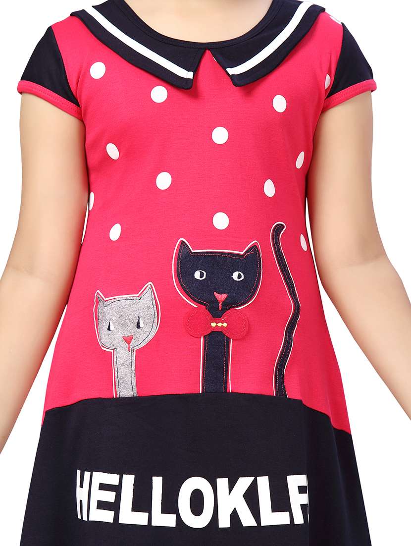 girls round neck cape sleeve frock - 20568362 -  Standard Image - 4