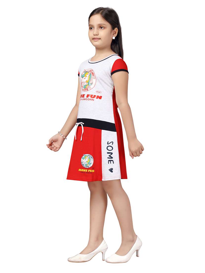 girls round neck cape sleeve frock - 20568363 - Standard Image - 1